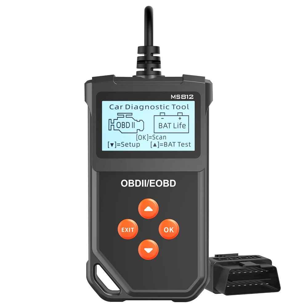 MS812 OBD2 Scanner – Car Diagnostic Tool & Battery Tester OBD2 Diagnostic Scanner Axl MS812 Black