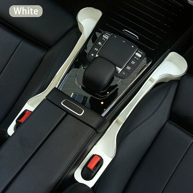 Car Seat Gap Filler Organizer with Cup & Phone Holder – 2 Pack Car Seat Organizer Axl White