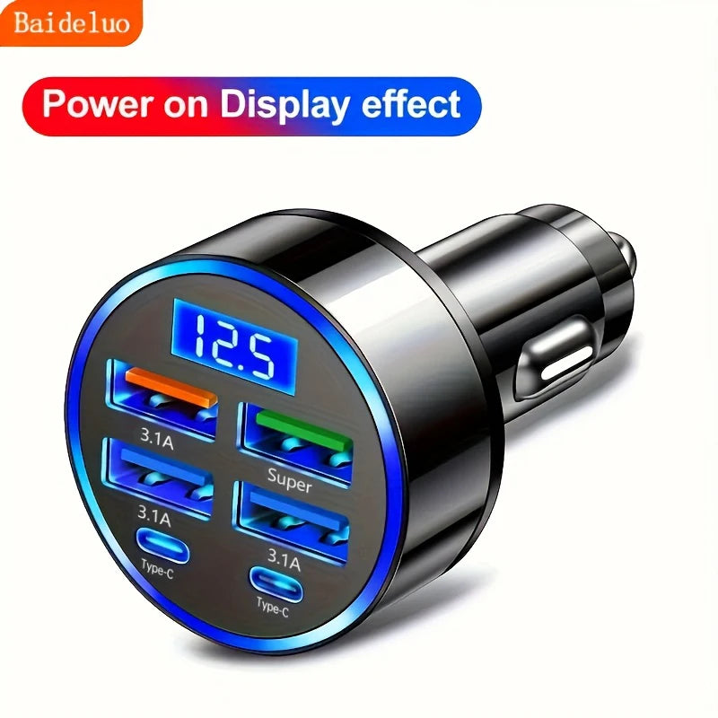 6-Port USB Car Charger – Fast Charging PD & QC3.0 Car Charger Axl 6 Port Car Charger