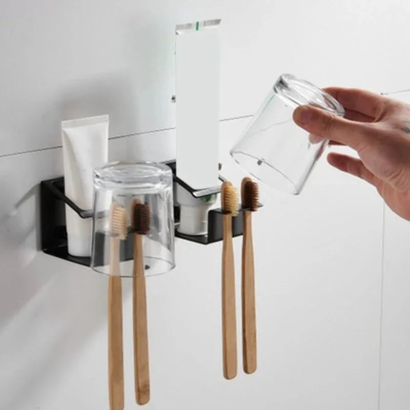 Stainless Steel Toothbrush & Toothpaste Holder | Bathroom Cup Toothbrush Holder Axl