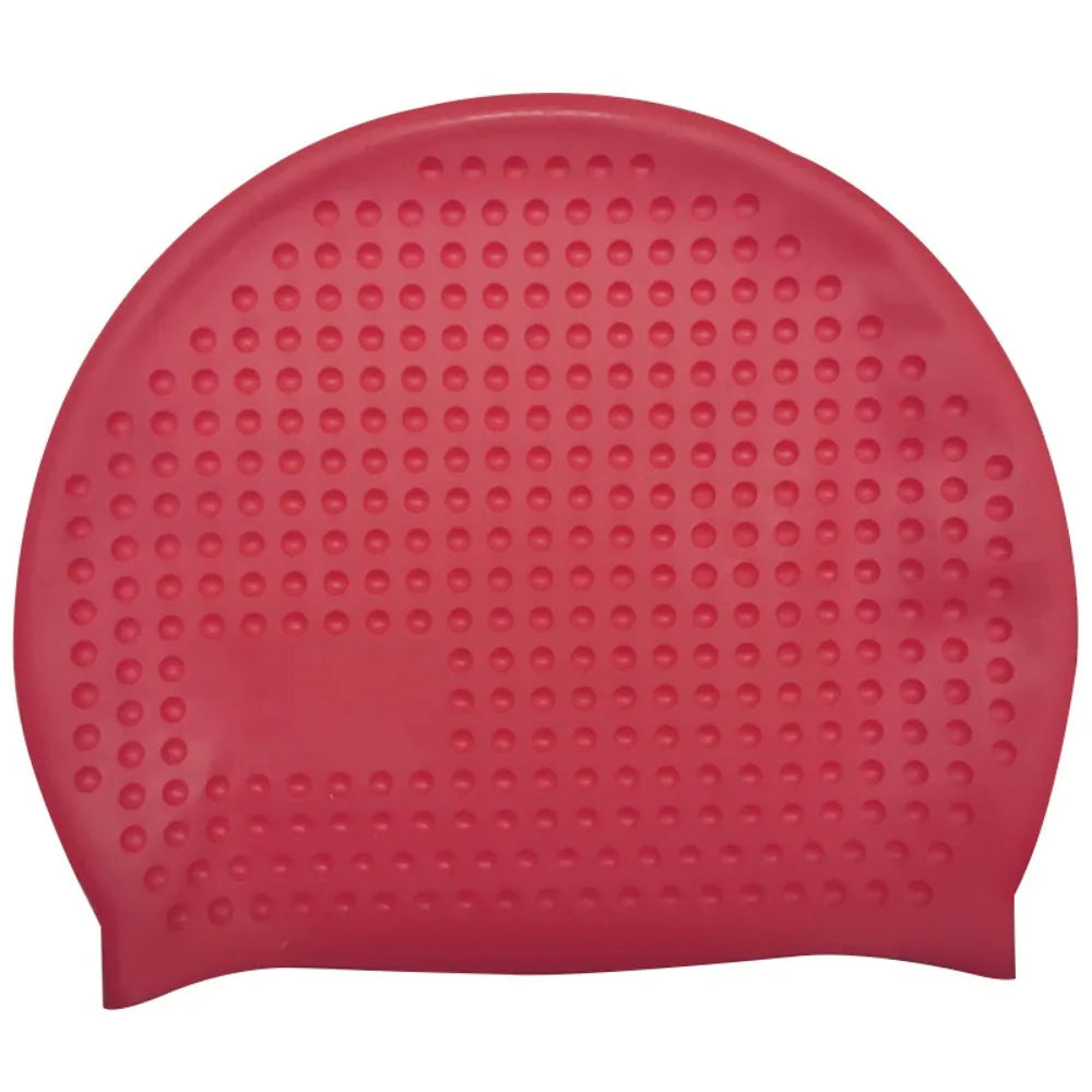 Non-Slip Silicone Swim Cap – Plus Size Waterproof Bathing Cap Silicone Swim Cap Axl Red