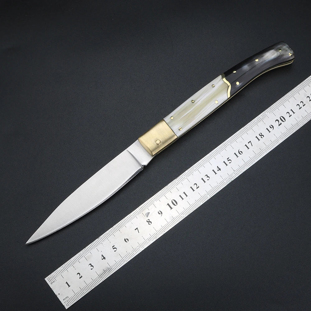 XUAN FENG Oxblood Folding Knife – D2 Steel Camping Pocket Knife Folding Pocket Knife Axl