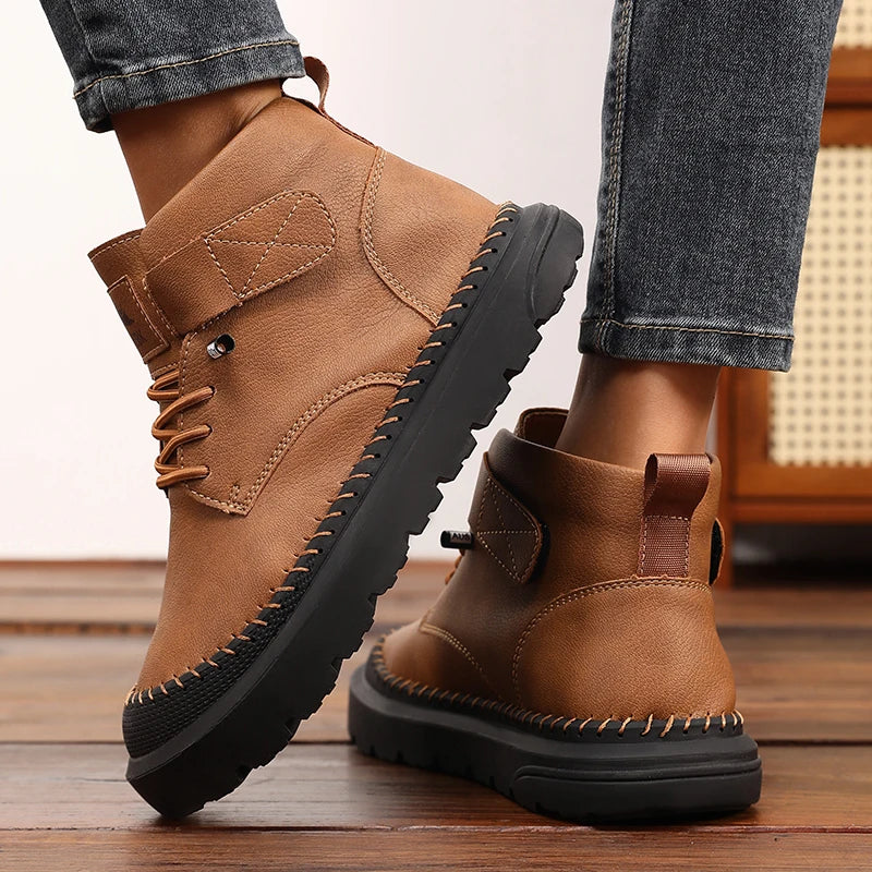Women's Handmade Leather Lace-Up Platform Loafers – Wide Toe Platform Loafers Axl