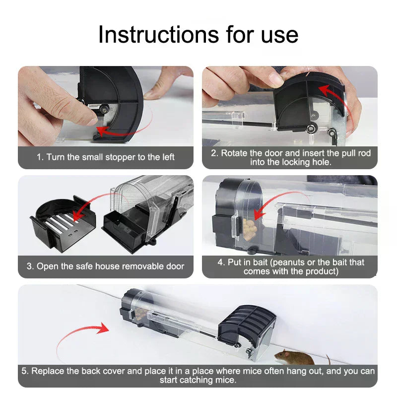 Humane Reusable Mouse Trap – Self-Locking Rodent Catcher Humane Mouse Trap Axl