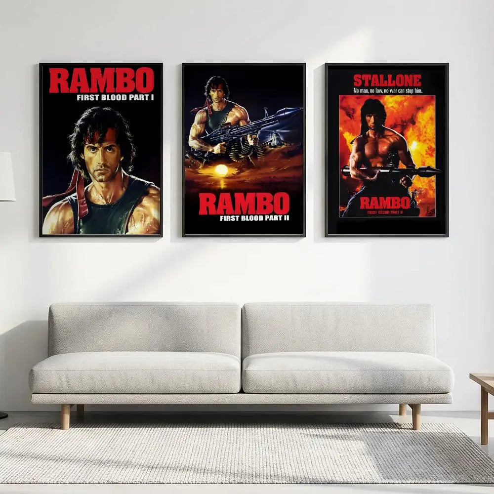 Rambo First Blood Movie Poster – HD Waterproof Wall Art Movie Wall Poster Axl