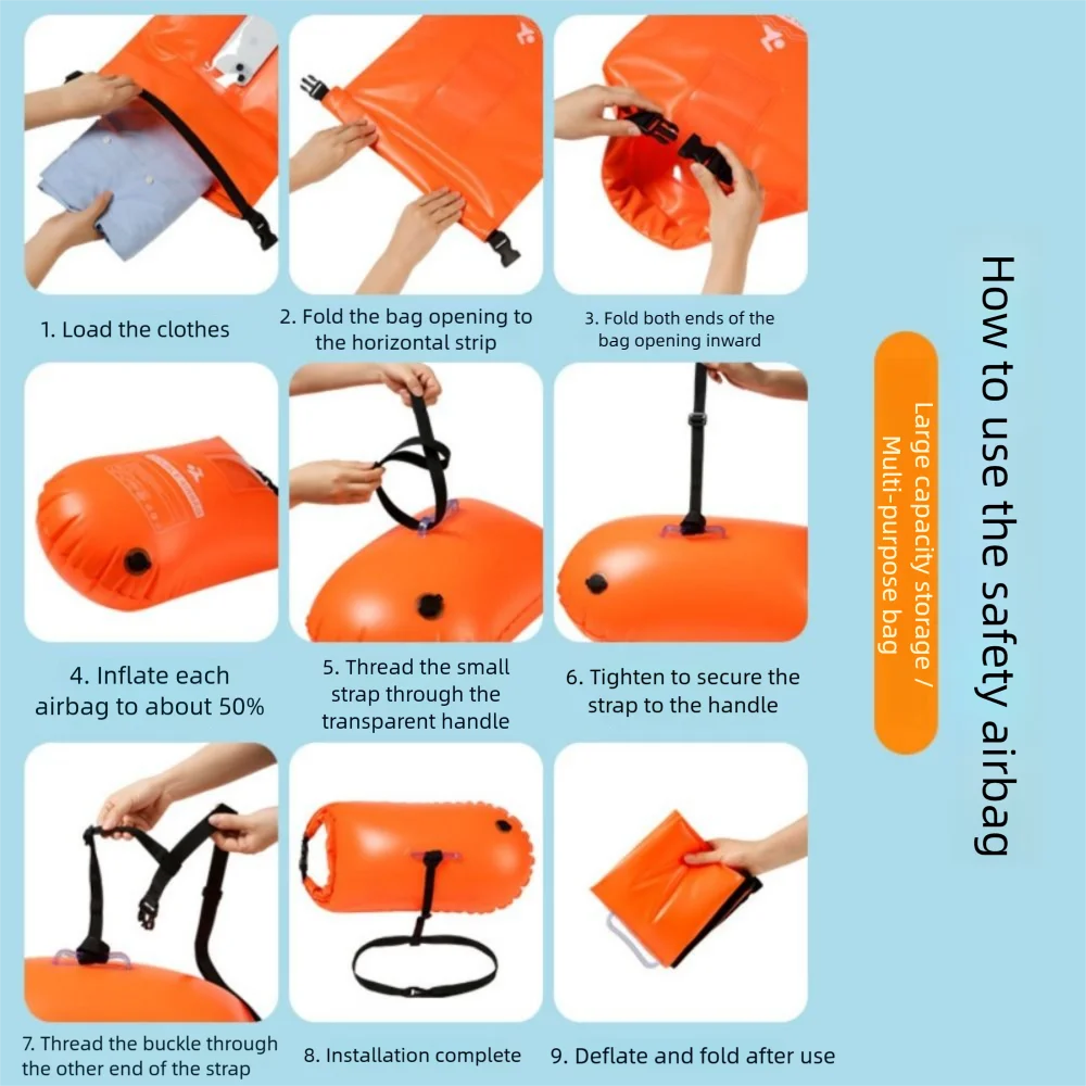 Double Airbag Swim Safety Buoy & Waterproof Phone Dry Bag Swim Safety Float Axl