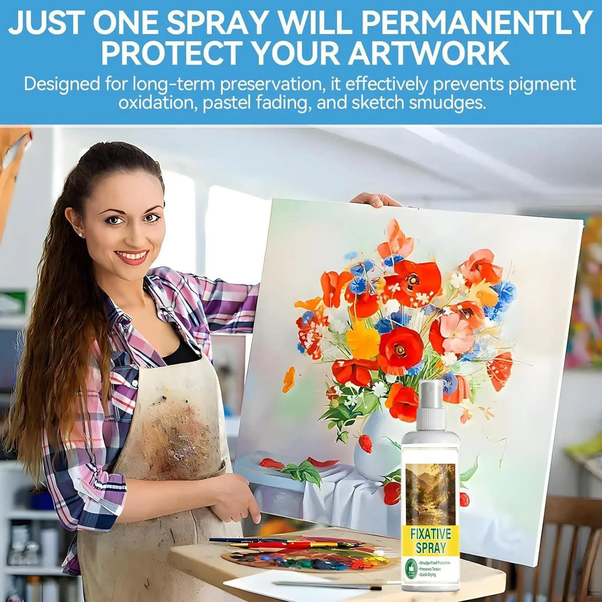 120ml Smudge-Proof Art Fixative Spray – Pastel & Charcoal Art Fixative Spray Axl