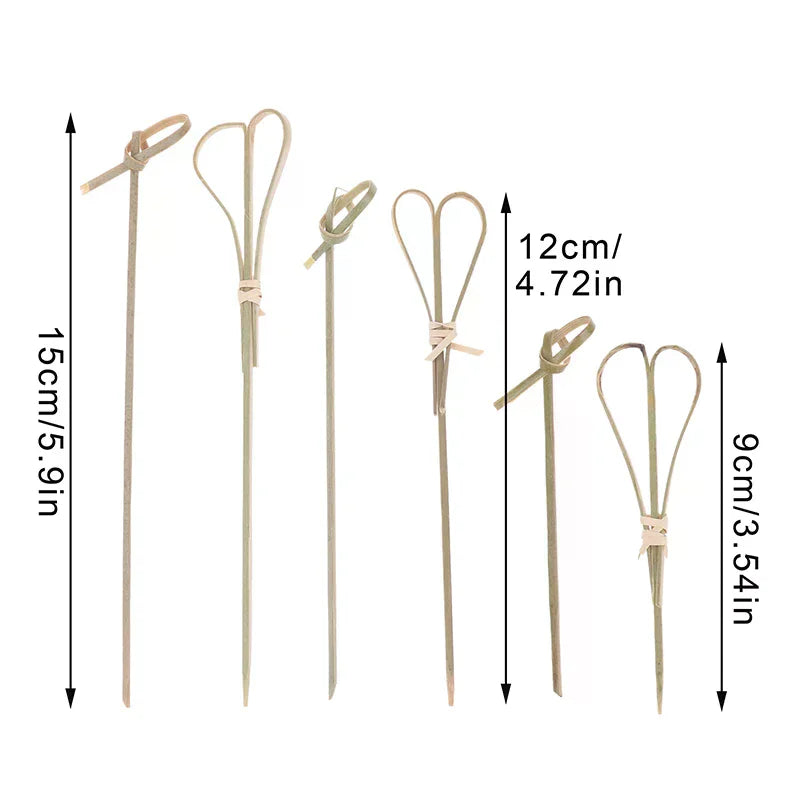 100 Bamboo Knot Skewers – Cocktail Picks & Fruit Forks Bamboo Cocktail Picks Axl