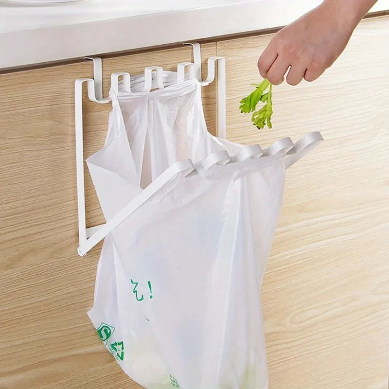 Foldable Over-Door Trash Bag Holder | Kitchen Cabinet Rack Door Storage Rack Axl