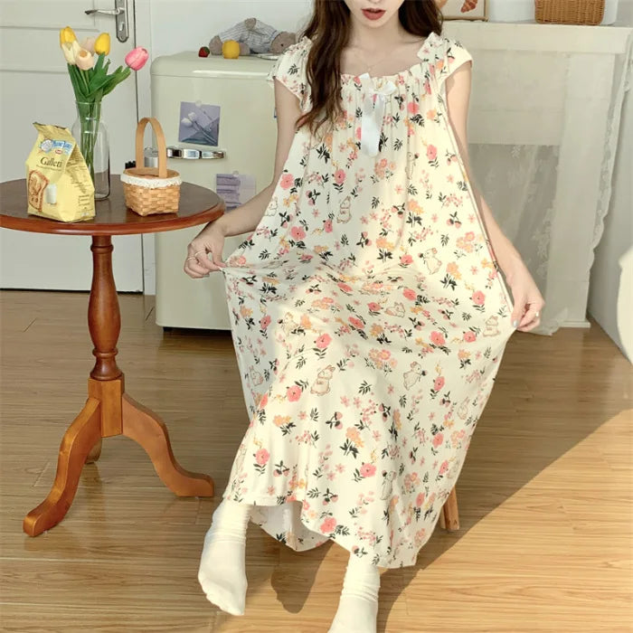 Women's Long Sleeve Cotton Blend Nightgown | Loose Nightdress Women's Nightgown Axl 8851-9 XXL