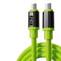 240W USB-C to USB-C Fast Charging Cable with Power Display USB-C Charging Cable Axl green 3m