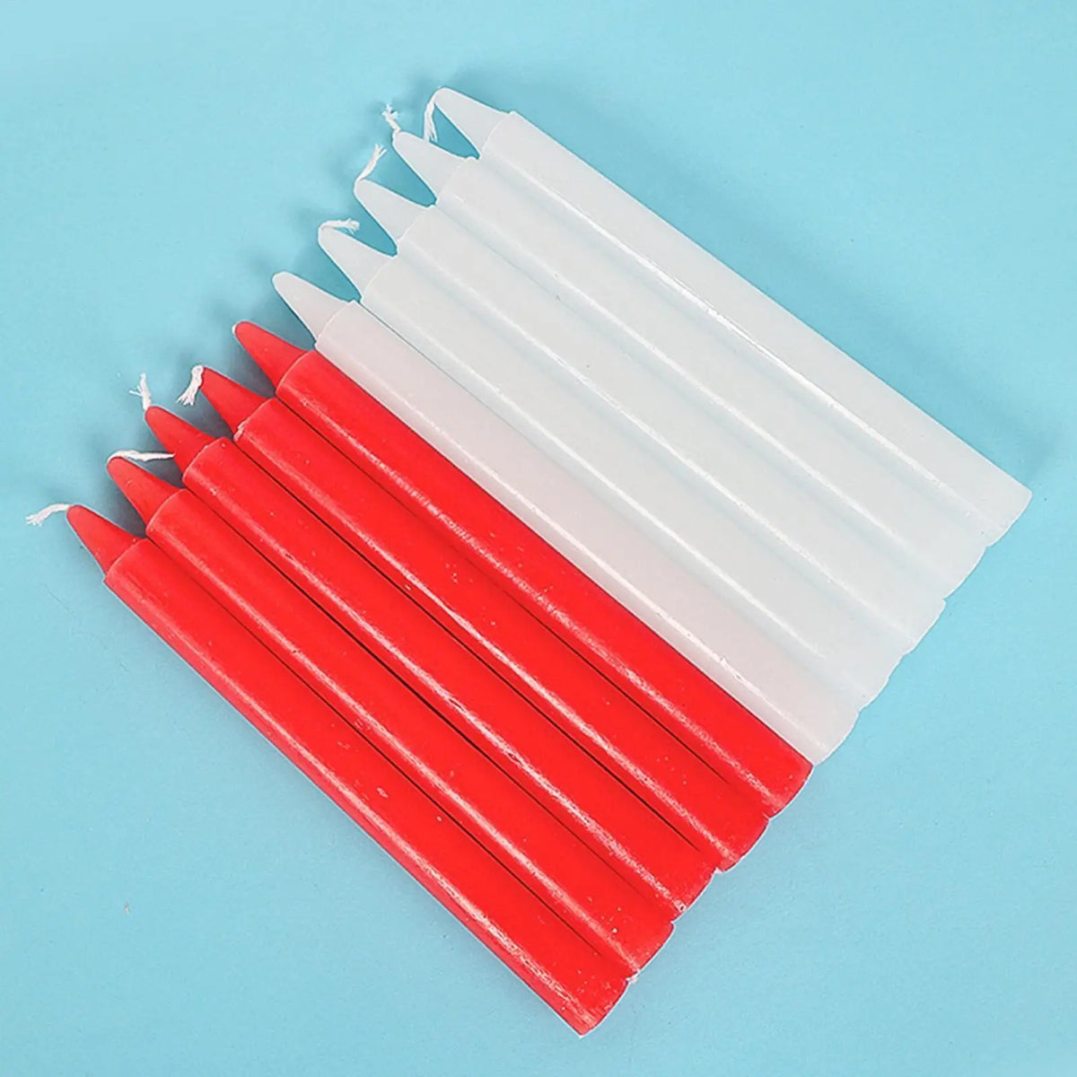 10-Pack Unscented Taper Candles – Red & White Wedding & Home Taper Candles Axl