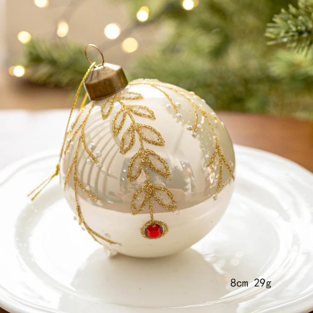 Glass Christmas Ball Ornaments 8cm – 6 Colors Xmas Tree Decor Christmas Tree Ornament Axl F 8cm