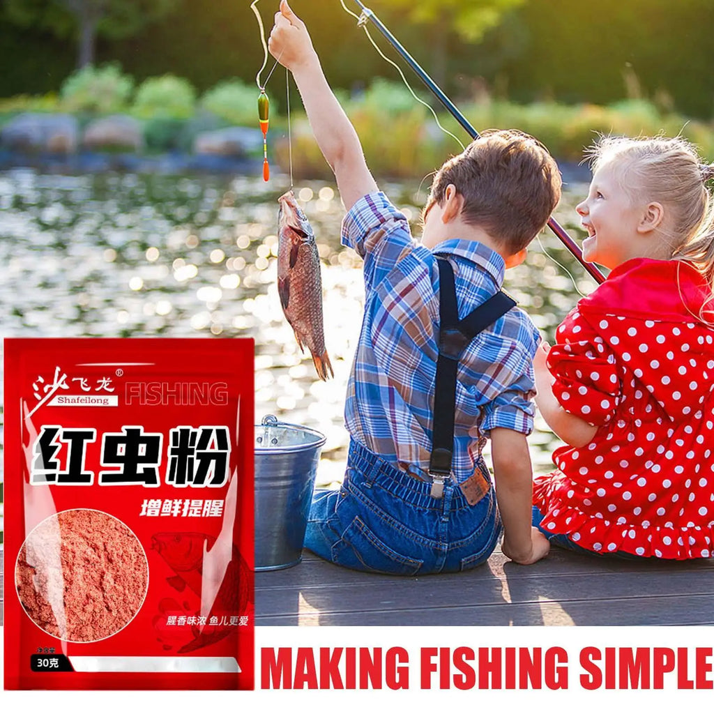 Natural Powder Fish Attractant – Red Worm Scent Bait Enhancer Fishing Bait Attractant Axl
