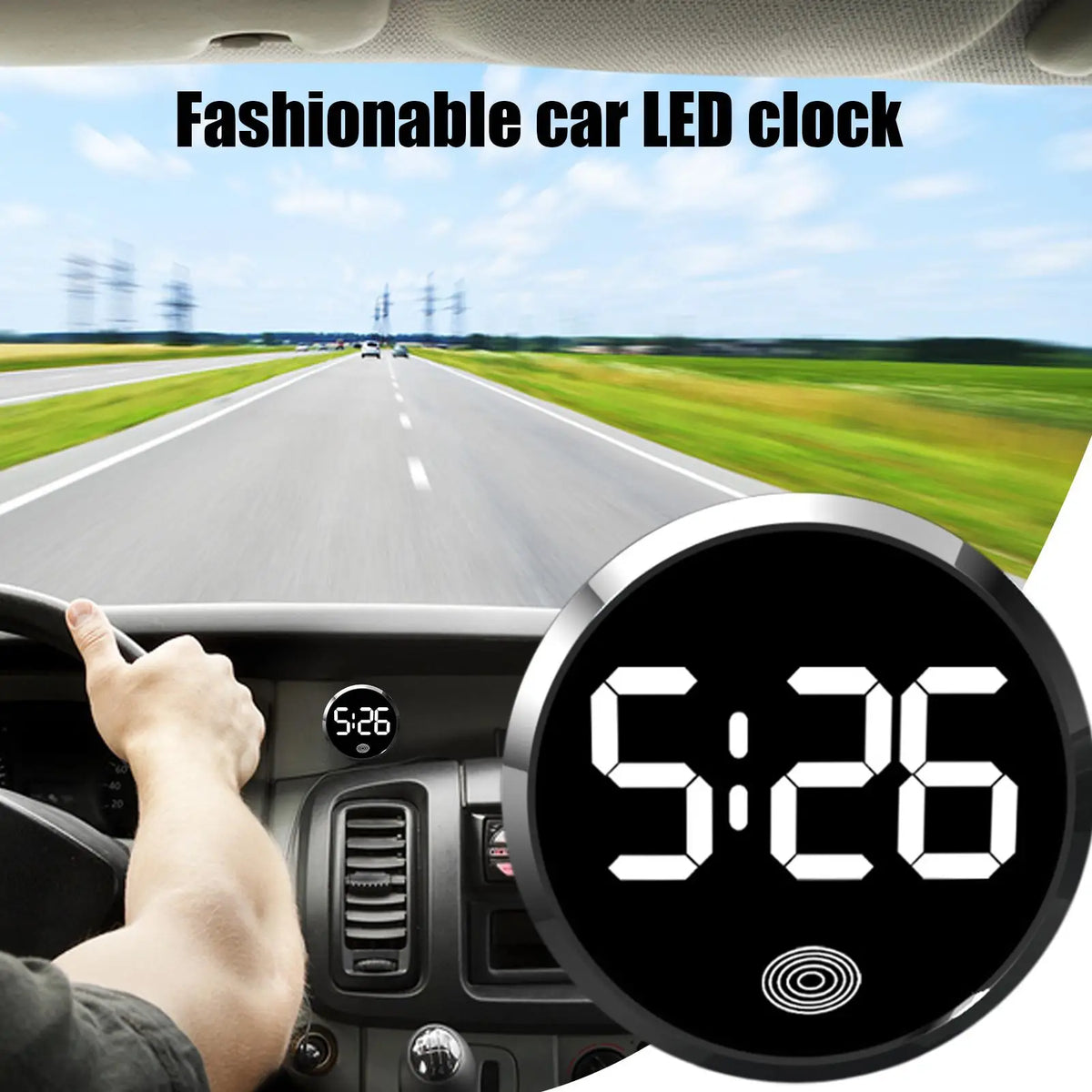 Car LED Clock Touch-Control Dashboard Digital Watch | RV & Travel Car Dashboard Clock Axl