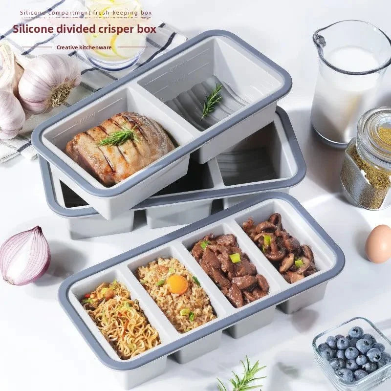 Silicone Compartment Lunch Box – Microwave & Fridge Safe Compartment Lunch Box Axl