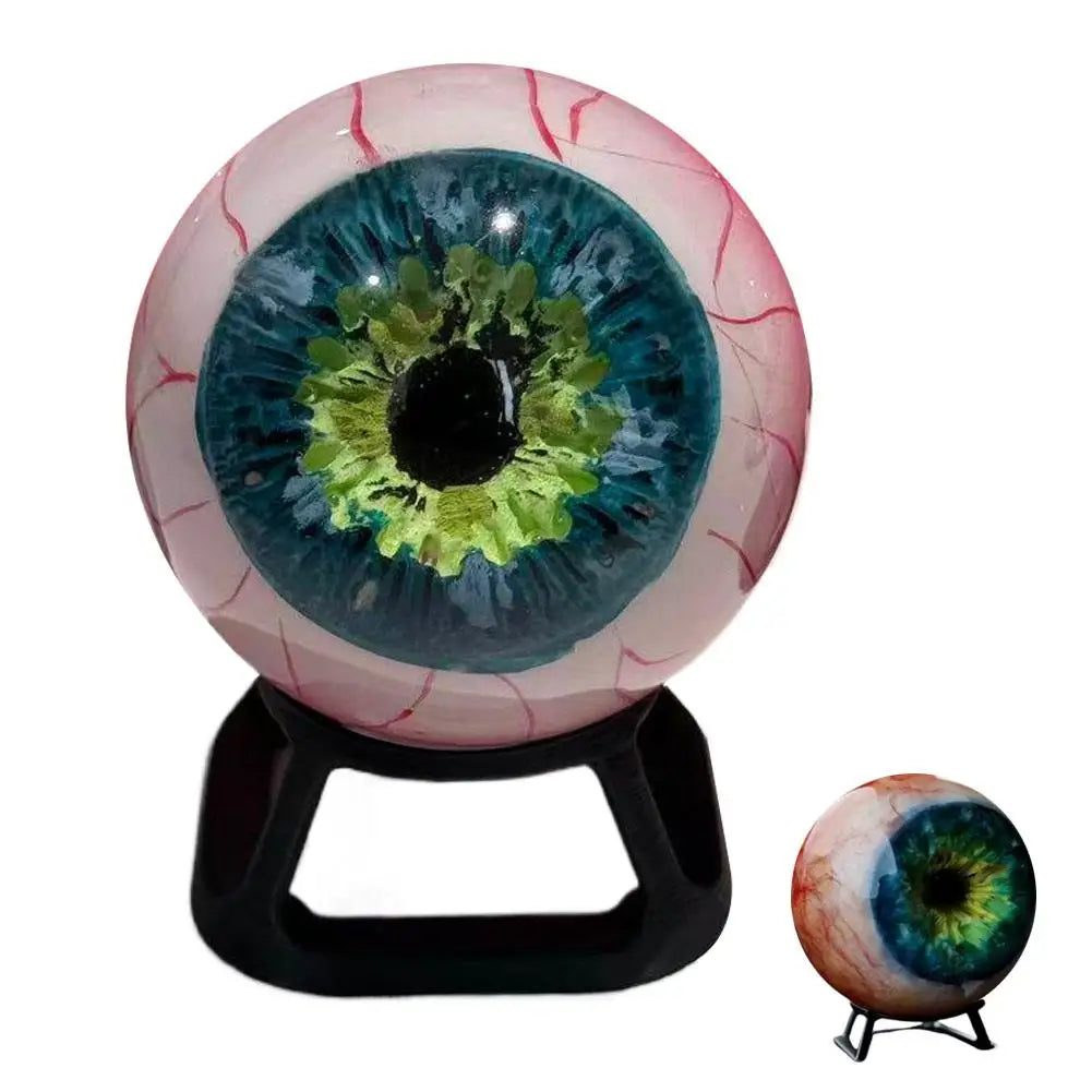 Realistic Resin Eyeball Ornament with Stand | Gothic Halloween Decor Halloween Ornament Axl Blue
