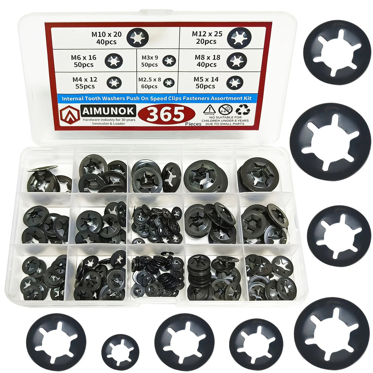 Internal Tooth Star Lock Washer Kit – Push-In Fastener Set Lock Washer Kit Axl