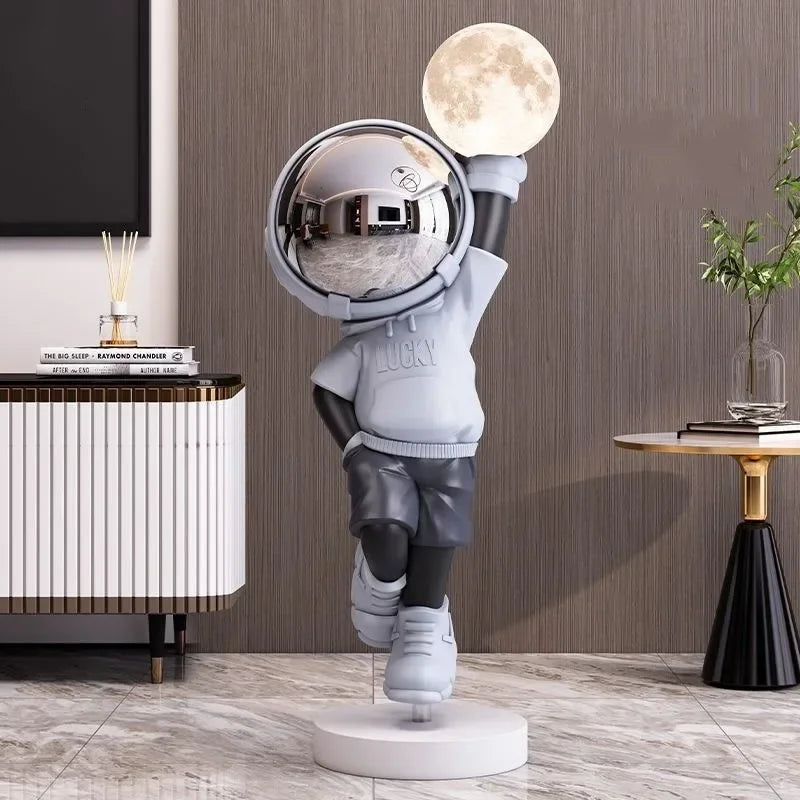 Large Resin Astronaut Lamp Sculpture | Luxury Home Décor Statue Decorative Lamp Sculpture Axl