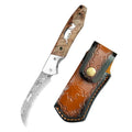 InLeung Damascus Steel Folding Knife – Wood Handle | 9cm Blade Folding Kitchen Knife Axl Folding Knife AT