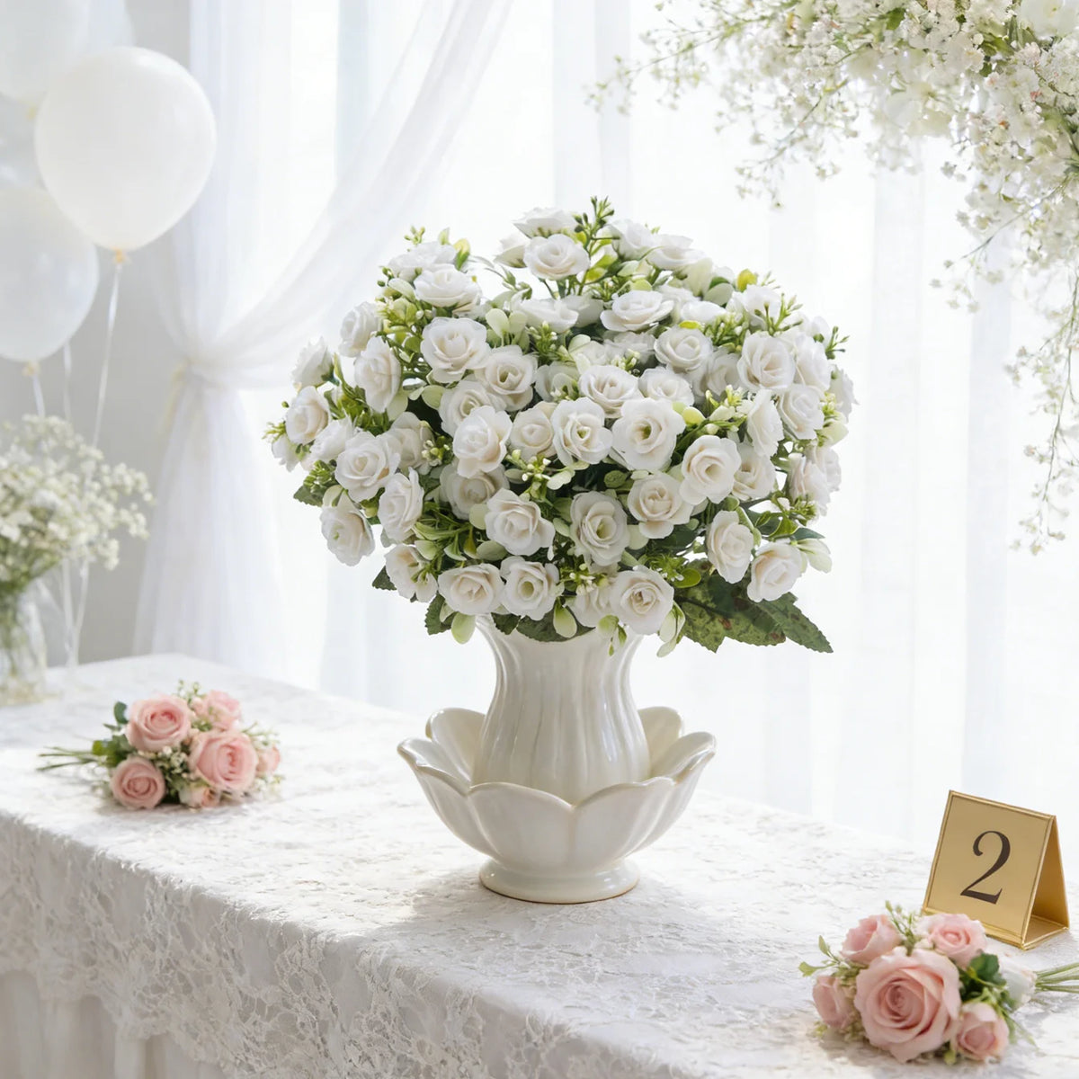 Artificial Silk Rose Bouquet – UV-Proof Wedding & Home Decor Artificial Silk Flowers Axl
