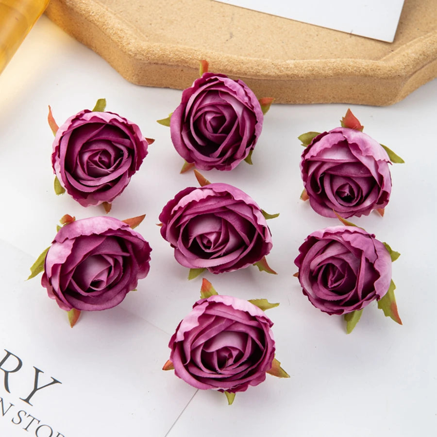 Silk Artificial Rose Heads 10/20 Pcs – Wedding & Home Decor Artificial Silk Flowers Axl PURPLE 20 pcs