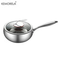 KEMORELA 3-Layer Stainless Steel Wok Pan – Hammered Finish Stainless Steel Wok Axl With Lid