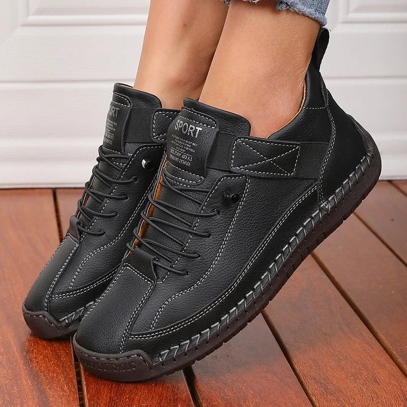 ZULIWAGN Women's Retro Ankle Boots – British Lace-Up Loafers Women's Ankle Boots Axl