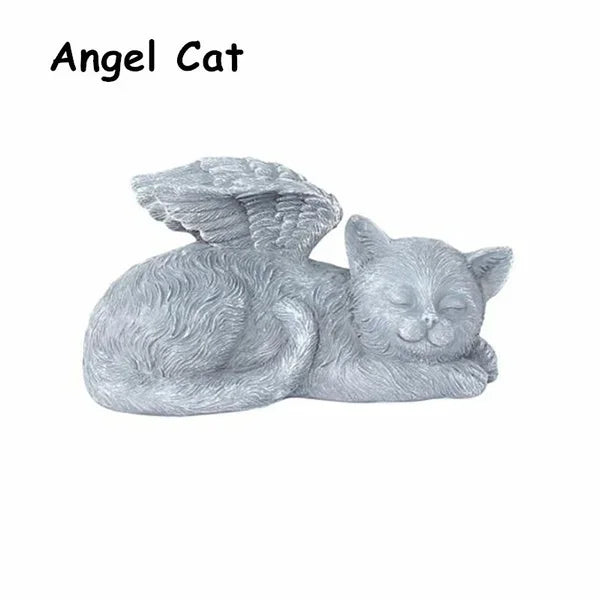 Resin Angel Dog & Cat Memorial Statue – Garden Keepsake Gift Garden Memorial Statue Axl Cat
