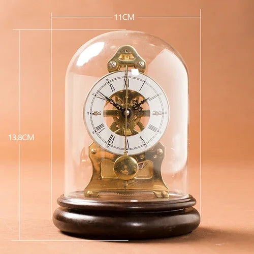 Nordic Antique Mechanical Desk Clock – Gold Metal Gear 8-Inch Mechanical Desk Clock Axl Style 1