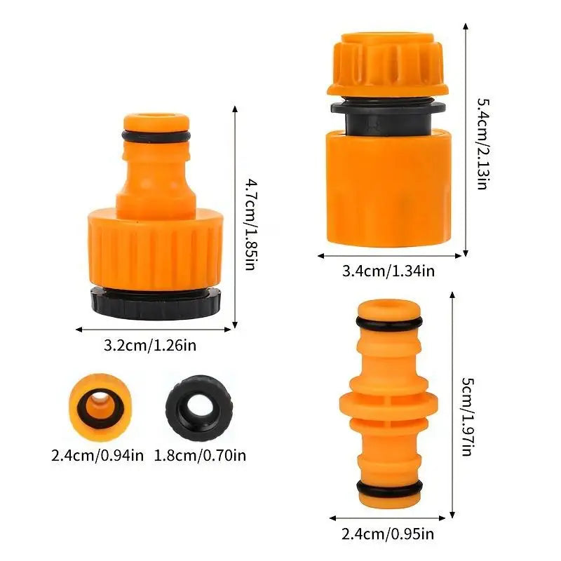 Garden Hose Quick Connector 3/4 & 1/2 Inch Faucet Adapter Kit Hose Connector Kit Axl C