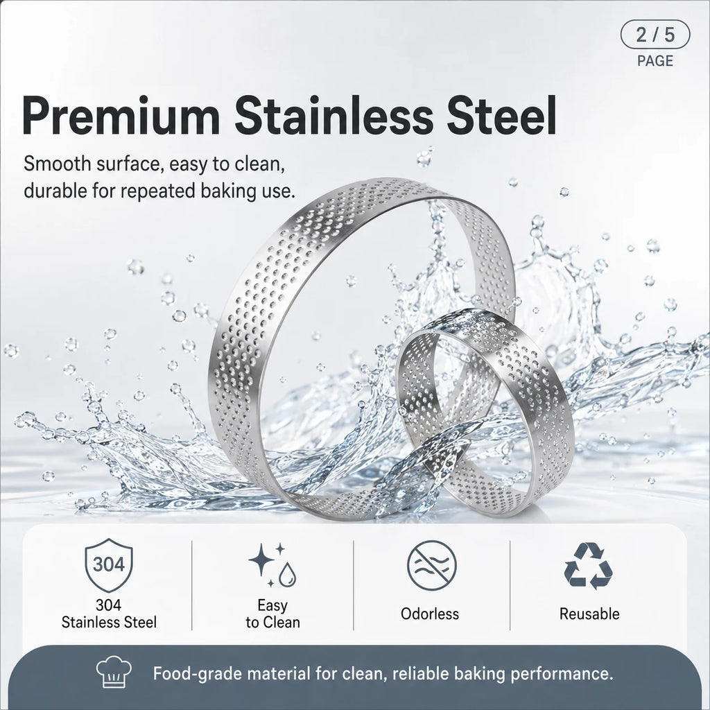 Stainless Steel Tart Ring & Mousse Cake Mold | Baking Tool Cake Mold Ring Axl
