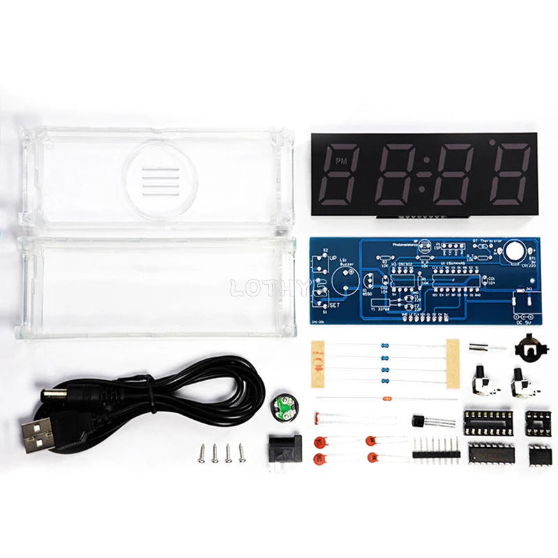DIY Multicolor Digital Tube Clock Kit – 51 Microcontroller DIY Electronics Kit Axl