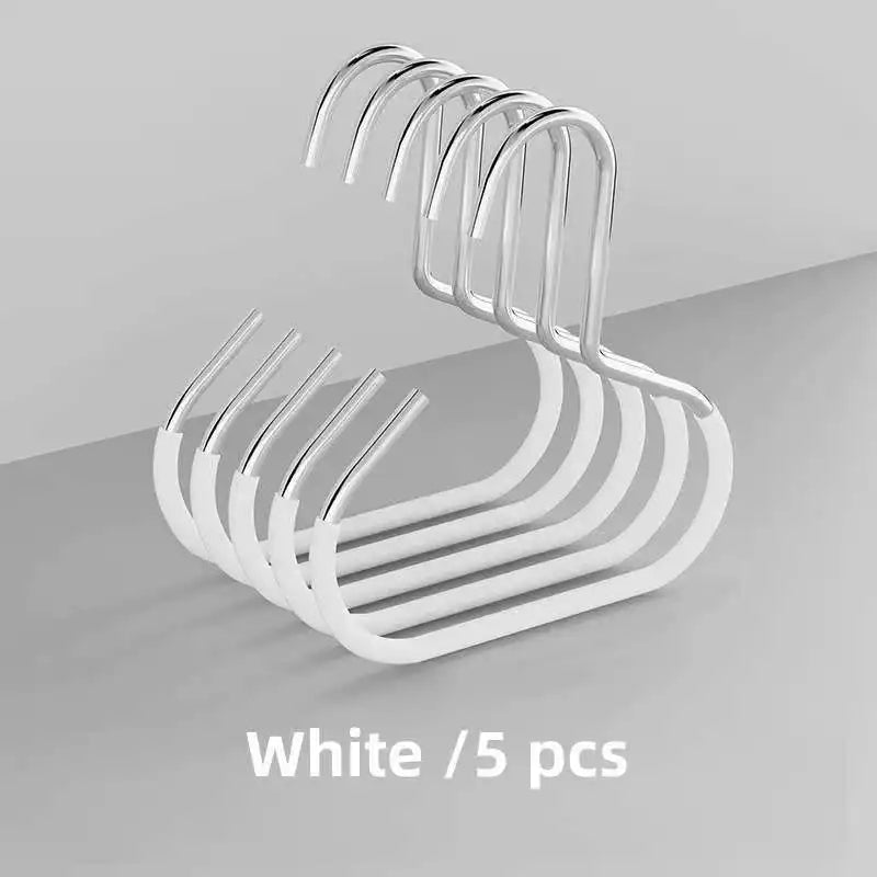 5-Pack Stainless Steel Closet Hooks – Hat & Scarf Organizer Closet Hook Organizer Axl White-5pcs