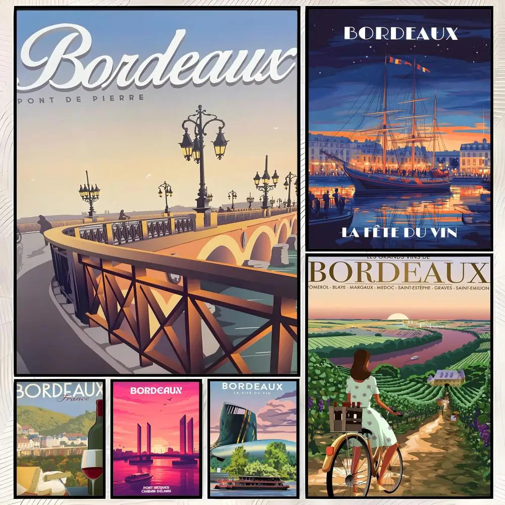 Bordeaux Wine Wall Poster – Self-Stick Waterproof HD Art Decor Wall Art Poster Axl