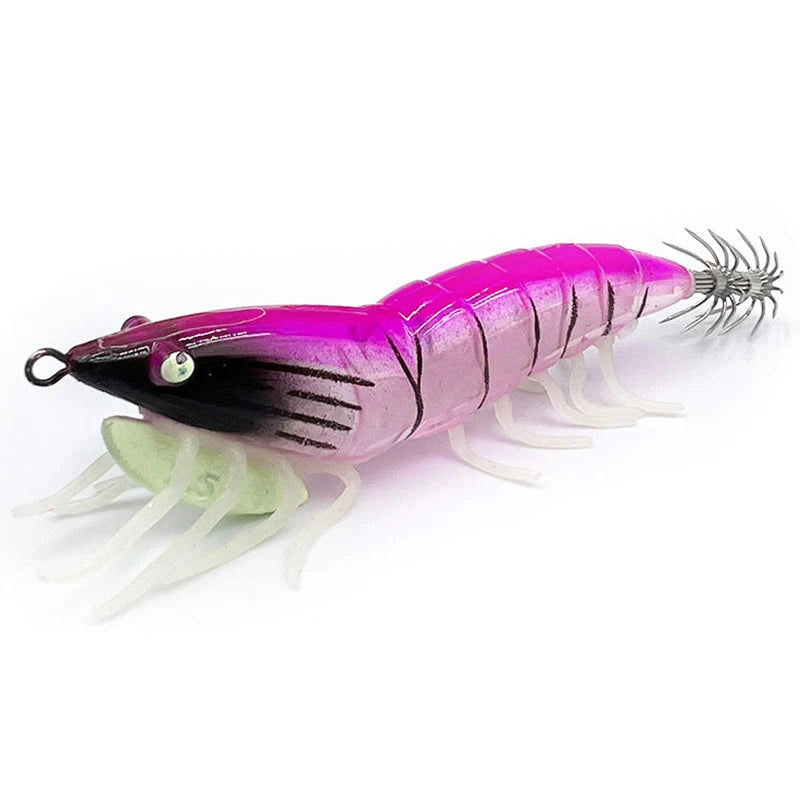 Luminous Wooden Shrimp Squid Lure – Soft Foot Fishing Bait Fishing Lure Axl 3 C