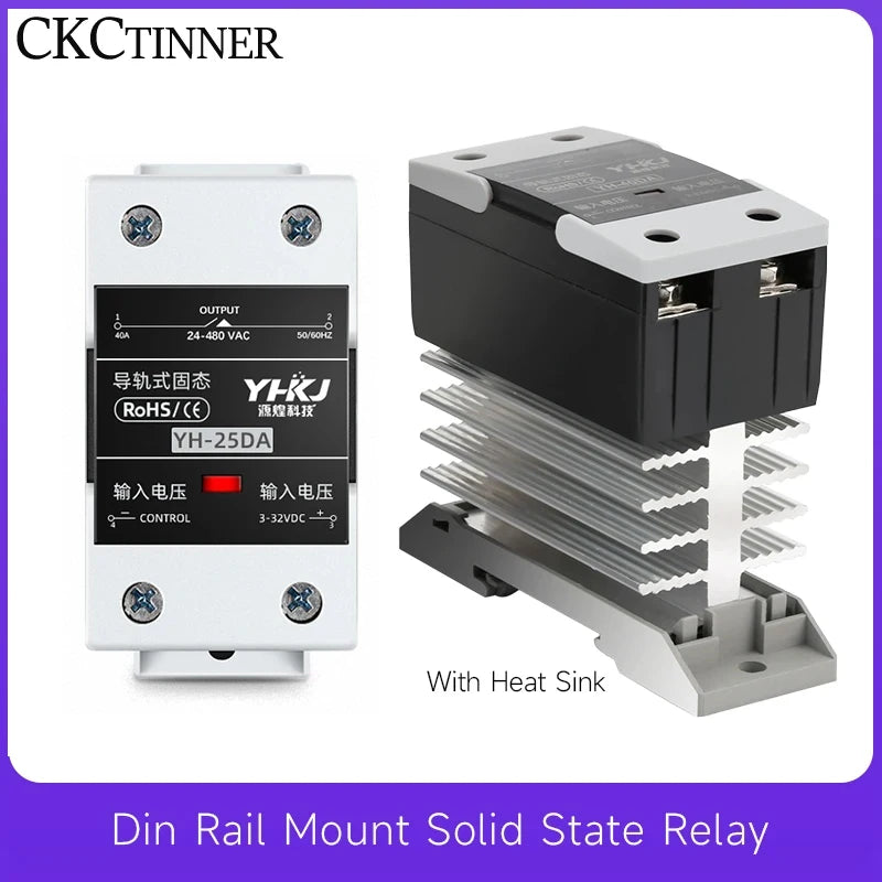 Din Rail Solid State Relay SSR 10A–120A with Heat Sink | DC AC Solid State Relay Axl 100A DC-AC