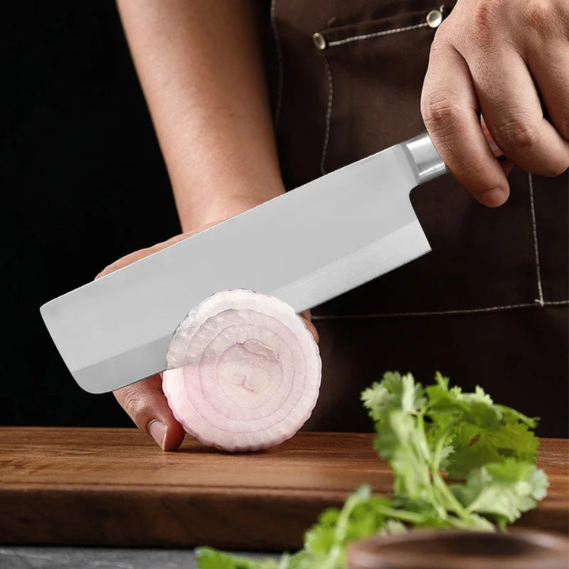 Nakiri Chef Knife – Carbon Steel Blade & Wood Handle Chef Kitchen Knife Axl
