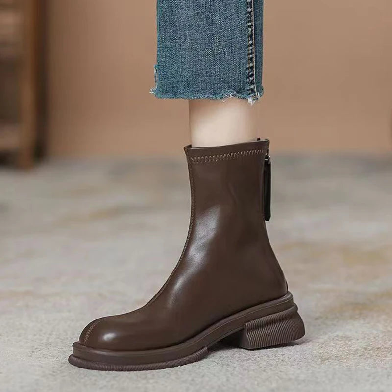 Women's Flat Chelsea Ankle Boots – Faux Suede Side Zip Chelsea Ankle Boots Axl