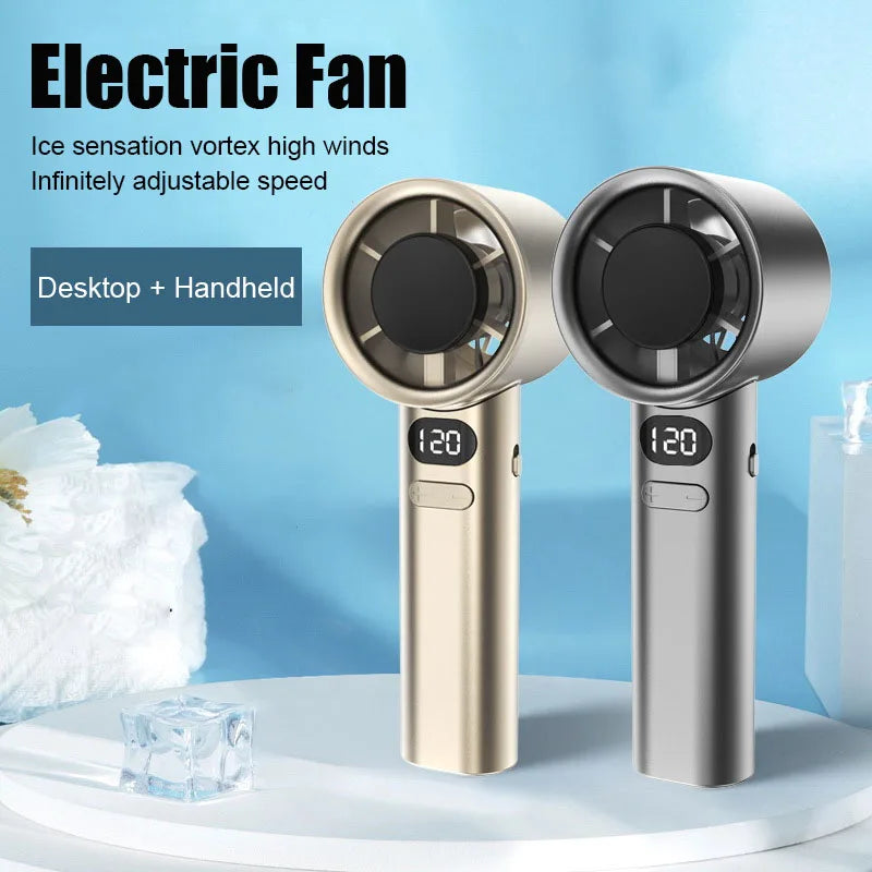 Mini Bladeless Handheld Fan – 120 Speeds, USB Rechargeable Handheld Personal Fan Axl