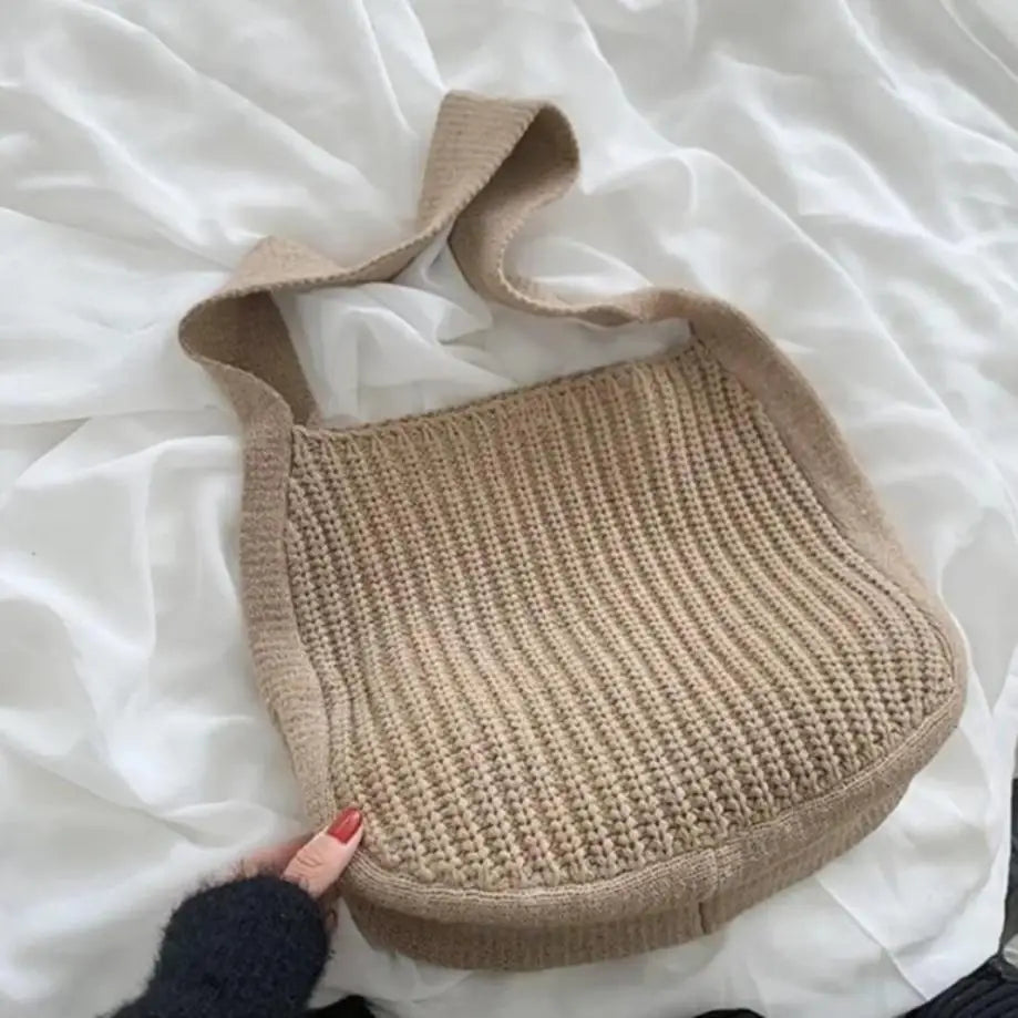 Women's Large Crochet Tote Bag – Hollow Woven Shoulder Handbag Woven Tote Bag Axl
