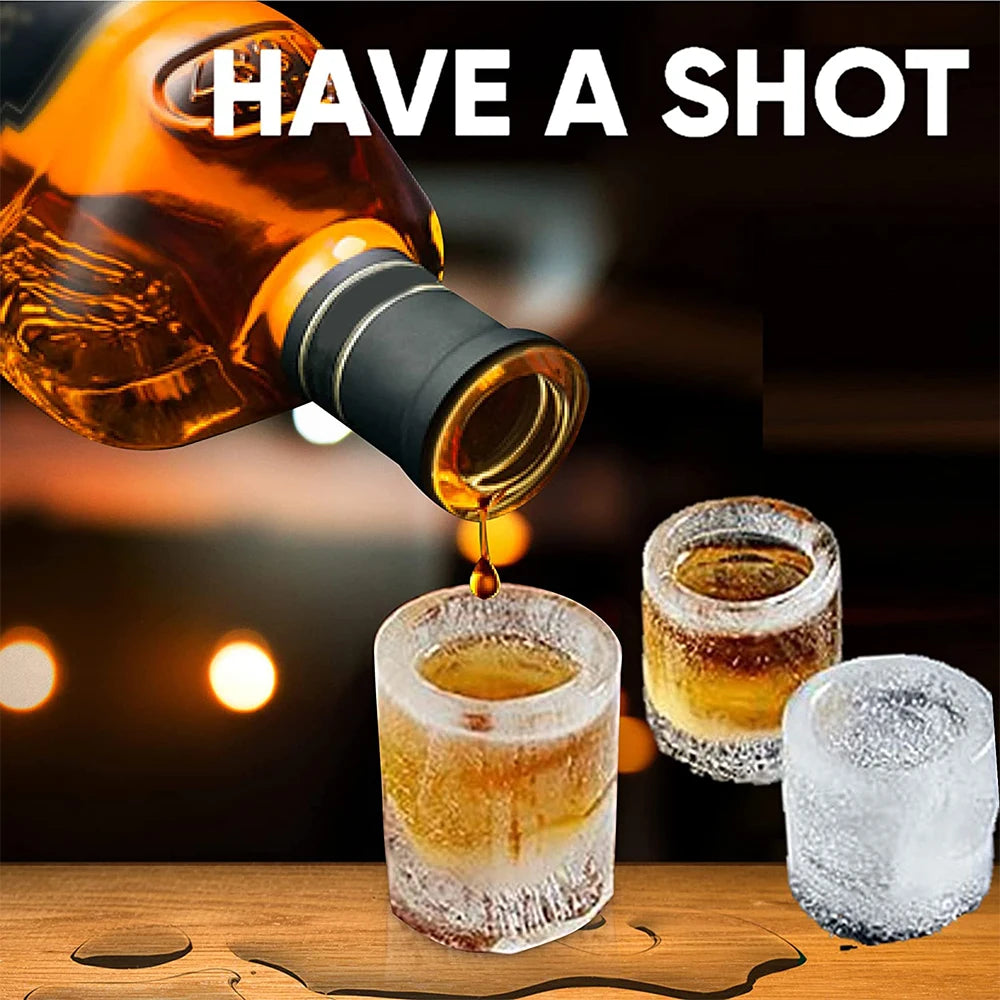 4-Cavity Silicone Shot Glass Ice Mold – Whiskey Ice Tray Silicone Ice Mold Axl