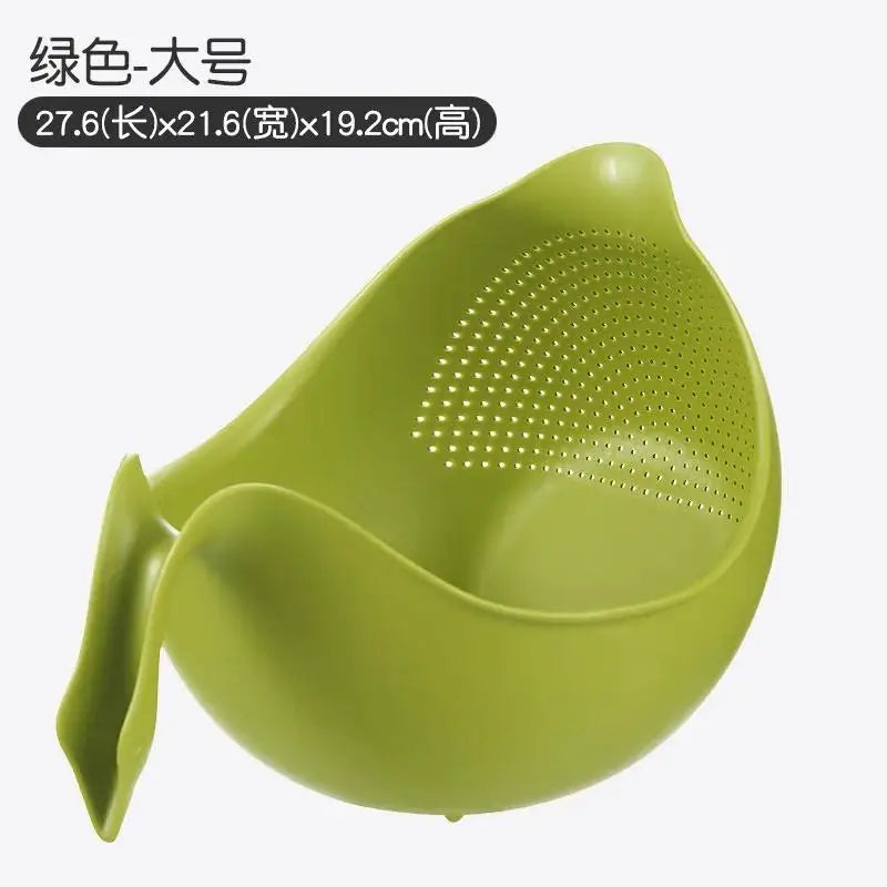 Kitchen Drain Basket – Rice Washing & Vegetable Strainer Kitchen Strainer Basket Axl Green 1