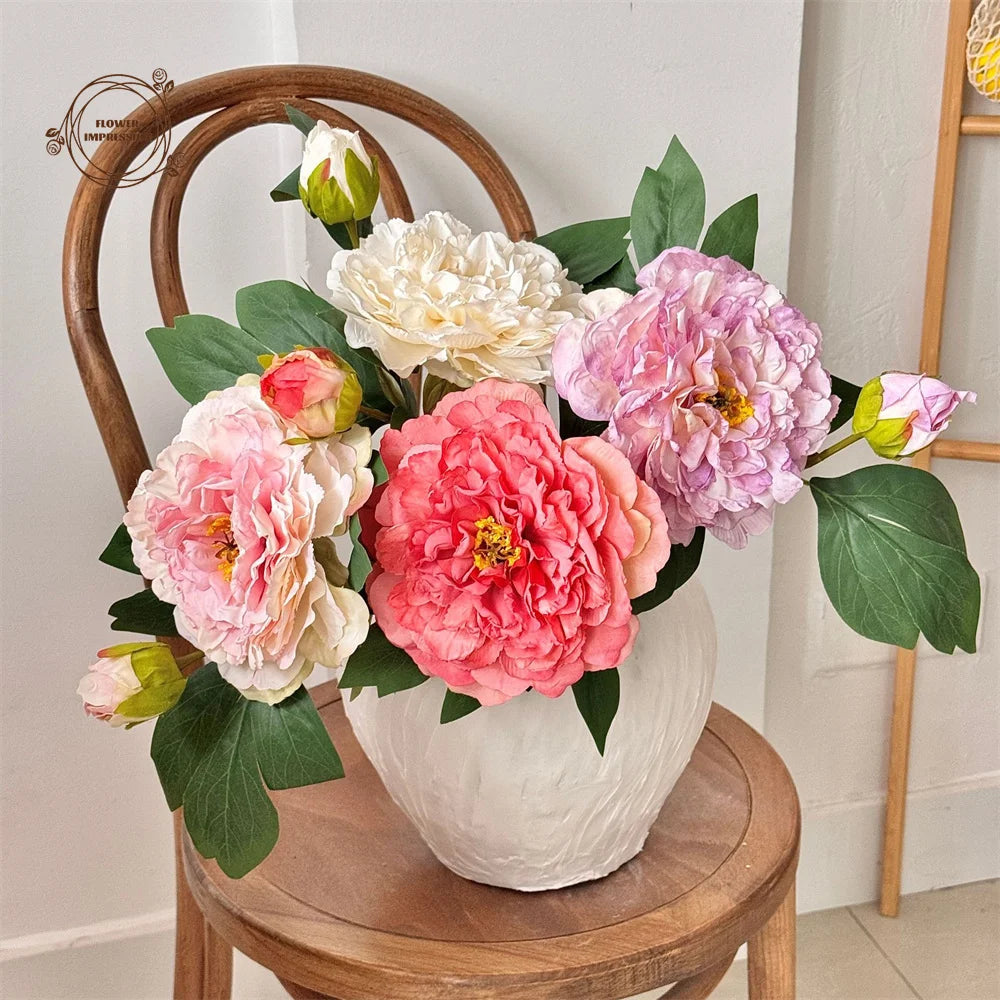 2-Pack Artificial Silk Peony Bouquet – Wedding & Home Decor Artificial Flower Bouquet Axl
