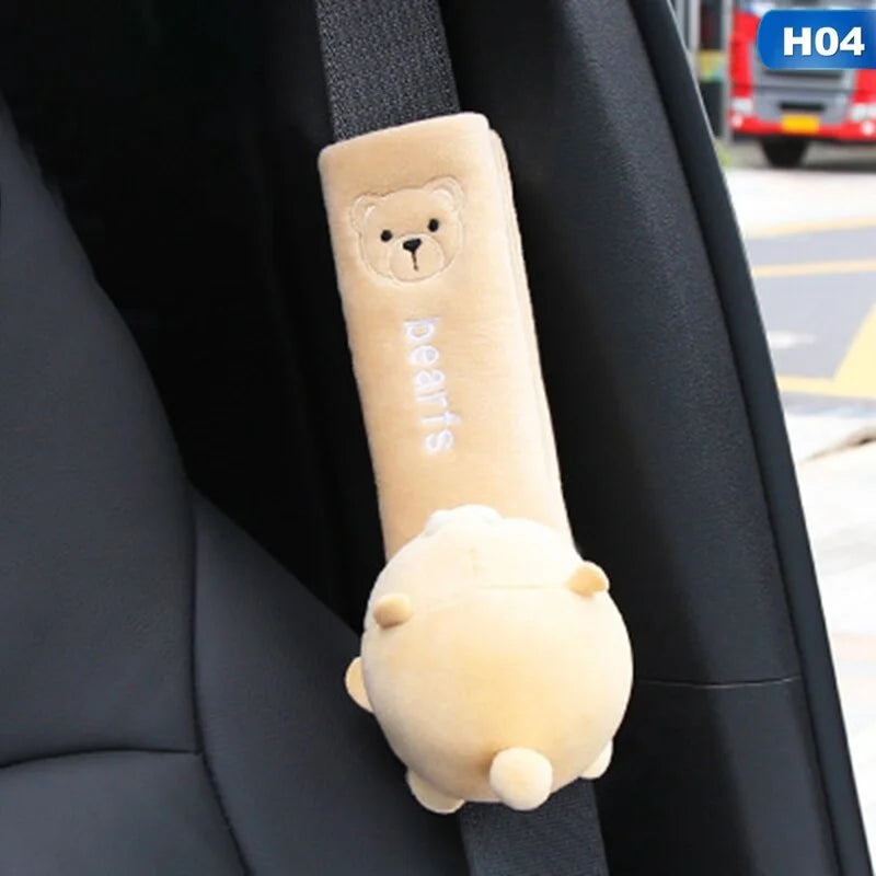 Cute Animal Plush Car Seat Belt Shoulder Pad Cover Universal Seat Belt Cover Axl 4