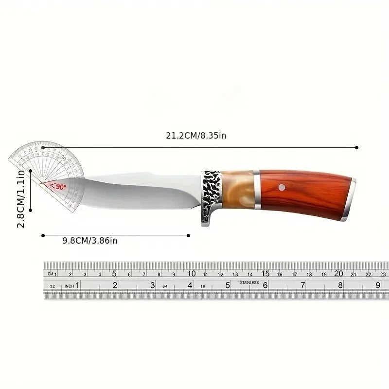 Fixed Blade Boning Knife – Wood Handle Camping & Kitchen Fixed Blade Knife Axl