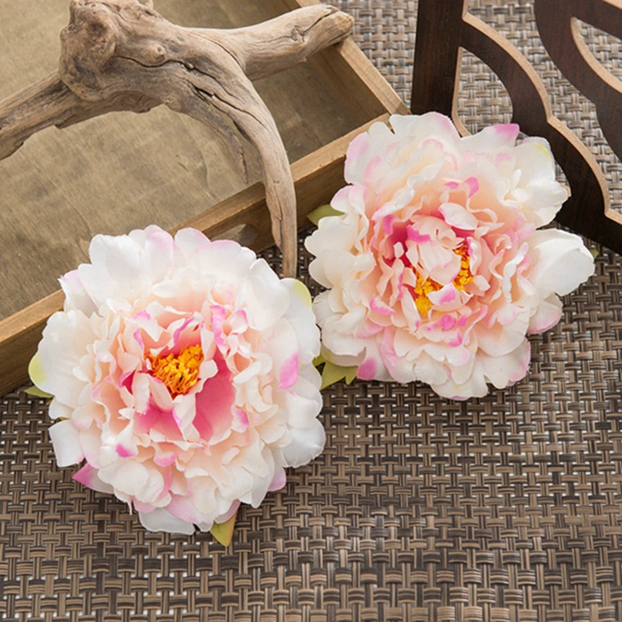 10 Pcs Silk Artificial Peony Flower Heads – Wedding & Home Decor Artificial Flower Heads Axl Light Pink 10 Pieces