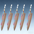 Damascus Steel Blank Blade DIY Kit – Titanium Kitchen Knife Knife Blank Blade Axl Knife Blade-5PCS