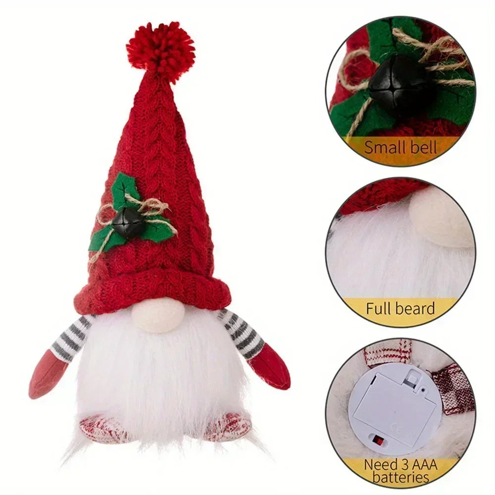 Santa Gnome Christmas Ornament – Lantern Dwarf Knitted Hat Doll Christmas Gnome Ornament Axl
