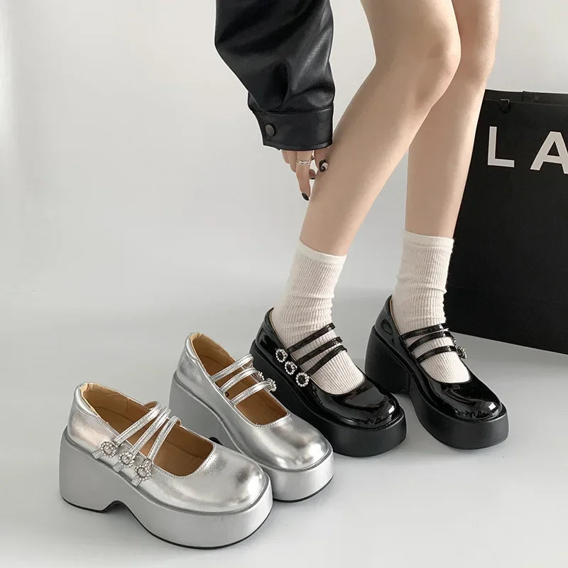 Platform Mary Jane Pumps – Women's Thick High Heel Loafers Platform Heel Pumps Axl